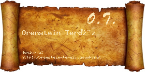Orenstein Teréz névjegykártya